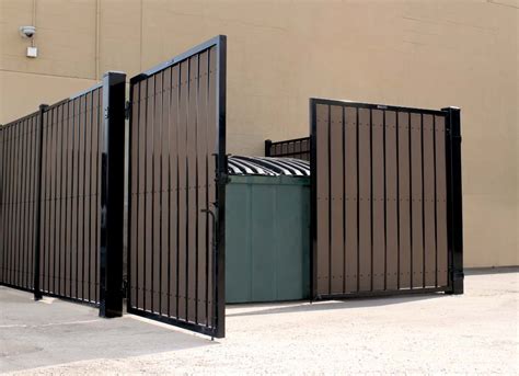 trash enclosure metal gate maker|aluminum dumpster enclosure gates.